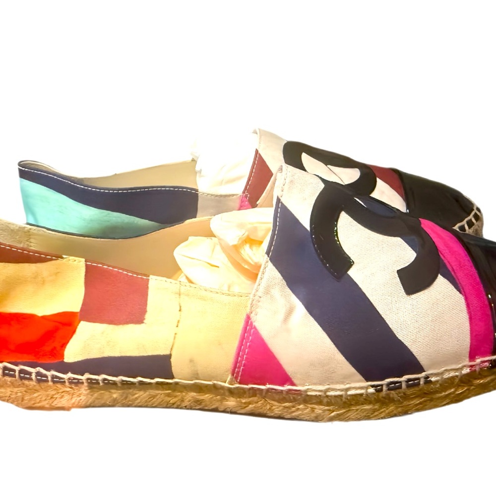CHANEL Colorful Espadrille Flats